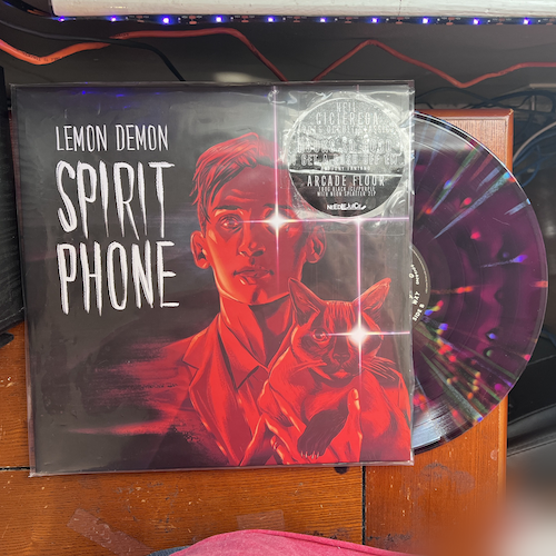 Photograph of an LP of Spirit Phone by Lemon Demon