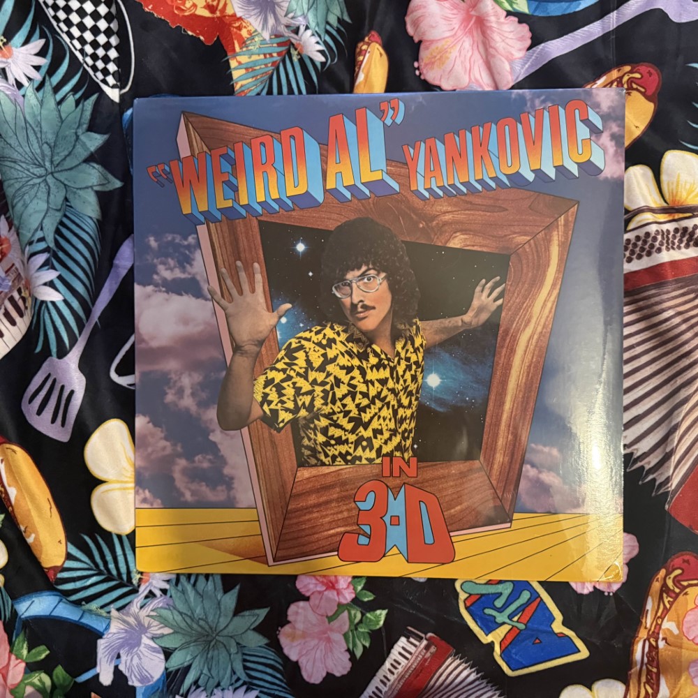 Photograph of a sealed LP of In 3-D by Weird Al Yankovic